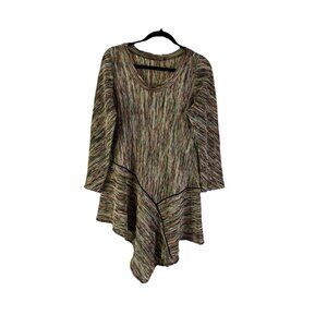 Vintage 90s Lee Andersen Rainbow Knit Slinky Tunic Shirt Artsy